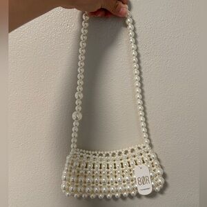 Small White pearl clutch/purse - bachelorette, bridal events